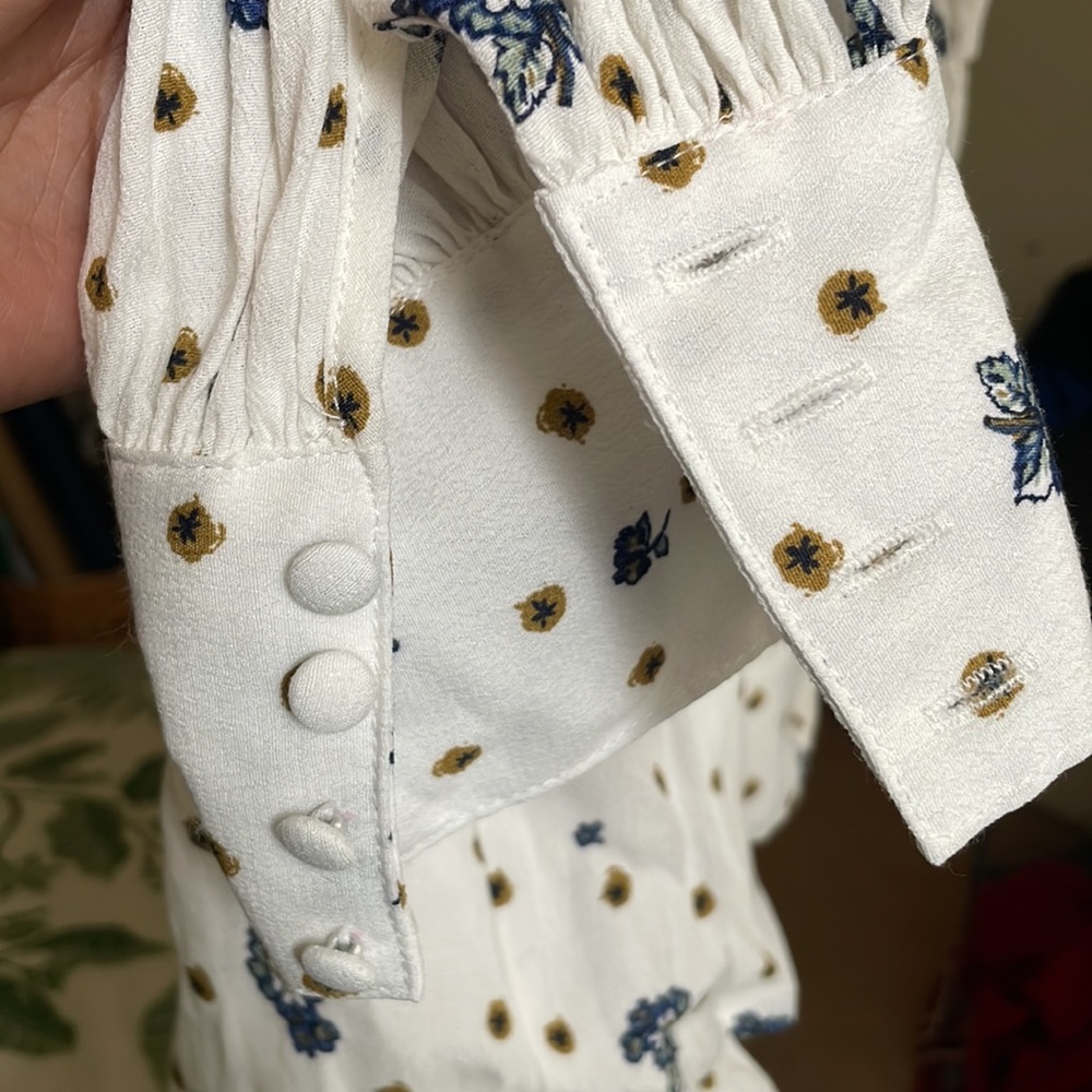 Free People Cream Mini Dress with Black Floral Print - Picture 4 of 4
